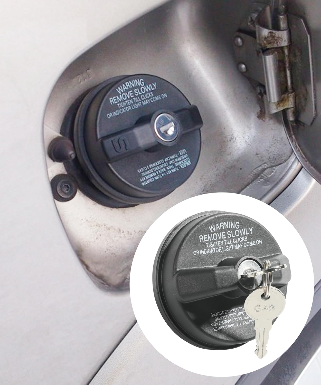 Tapa de gas con bloqueo, cerradura y llave de tapa de gasolina, accesorios de automóvil, repuesto de tapa de combustible con bloqueo, tapa de
