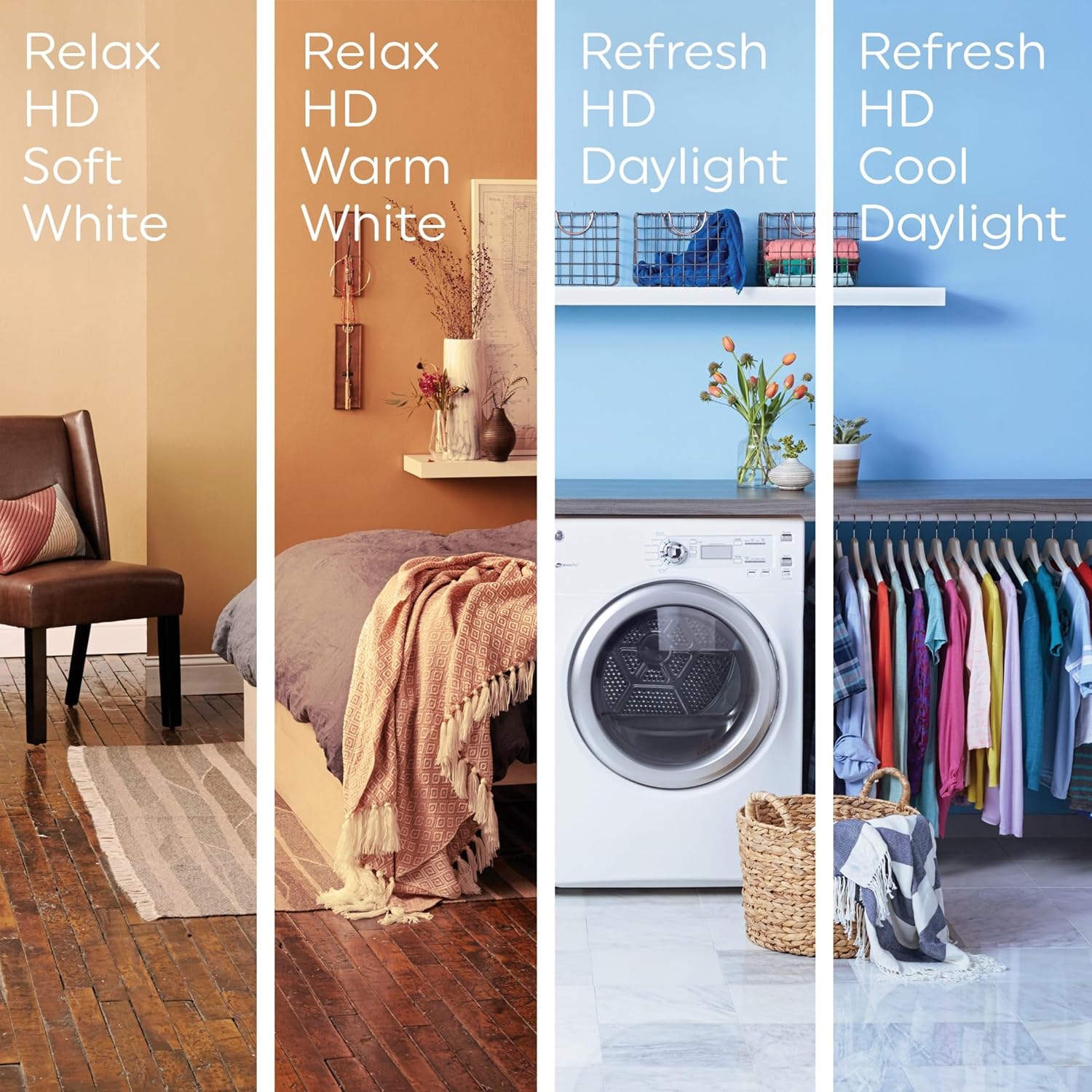 GE Relax – Bombillas LED de 60 vatios, color blanco suave, bombillas decorativas, esmeriladas, base media (paquete de 8)