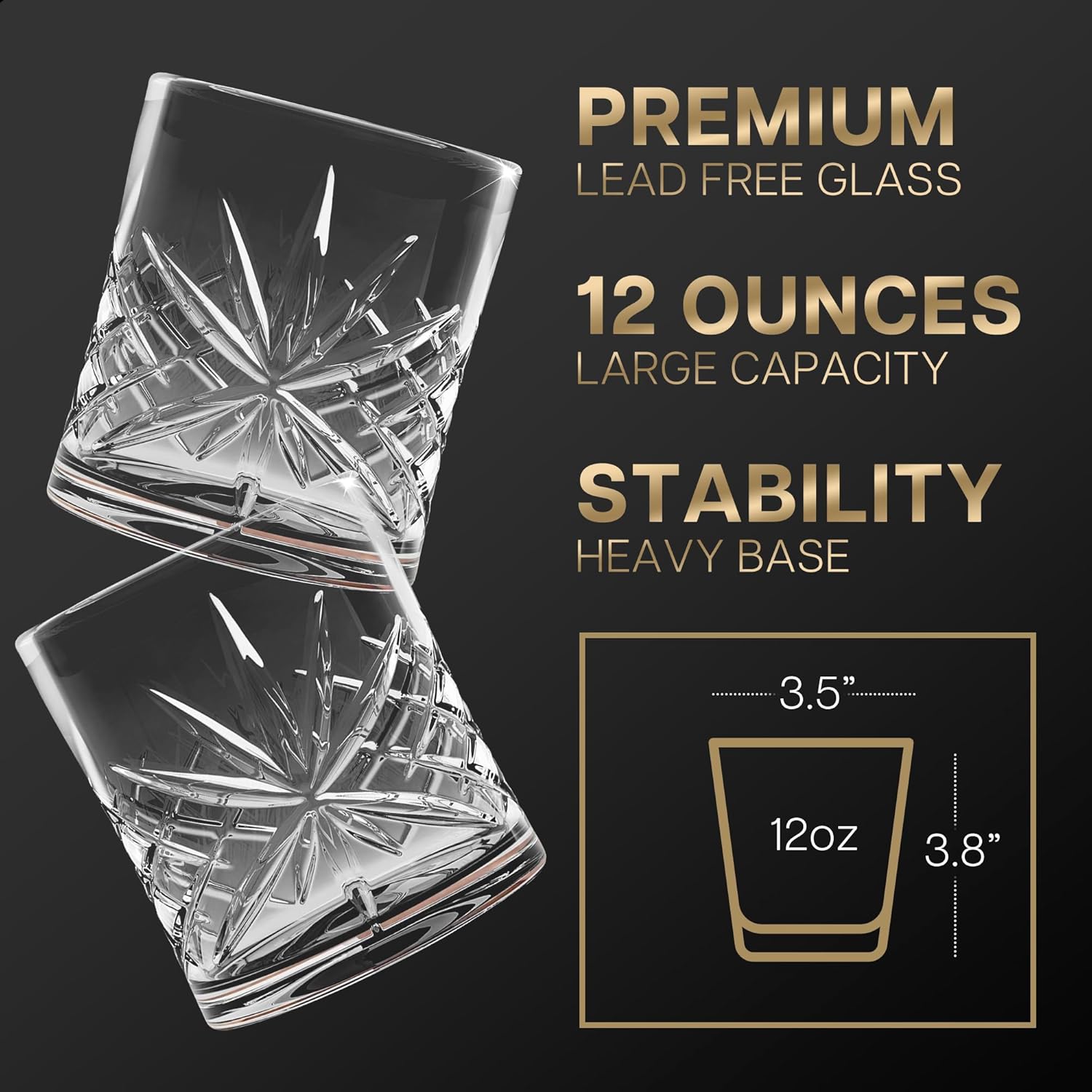 Juego de vasos de whisky y piedra de whisky  Juego de 2 vasos de whisky escocésbourbon de primera calidad en caja de regalo  Piedras de whisky de