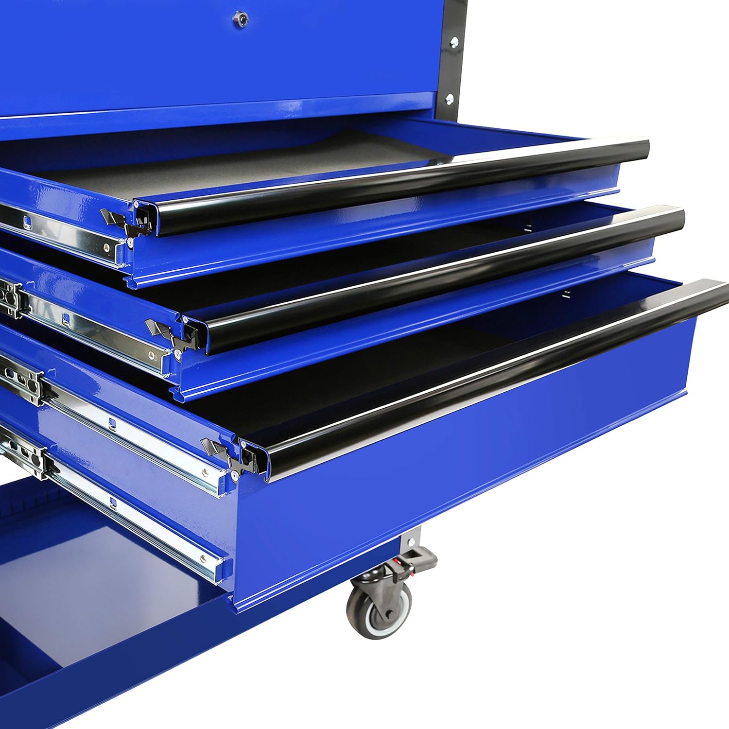 OEMTOOLS 24730 Carrito de herramientas deslizante de 3 cajones, caja de herramientas rodante con fuente de alimentación, compartimento superior