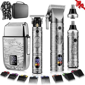 Cortadora de pelo para hombre, recortadora de pelo en T, recortadora de pelo de nariz, juego de afeitadora eléctrica profesional 4 en 1 para corte Cortadora de pelo para hombre, recortadora de pelo en T, recortadora de pelo de nariz, juego de afeitadora eléctrica profesional 4 en 1 para corte