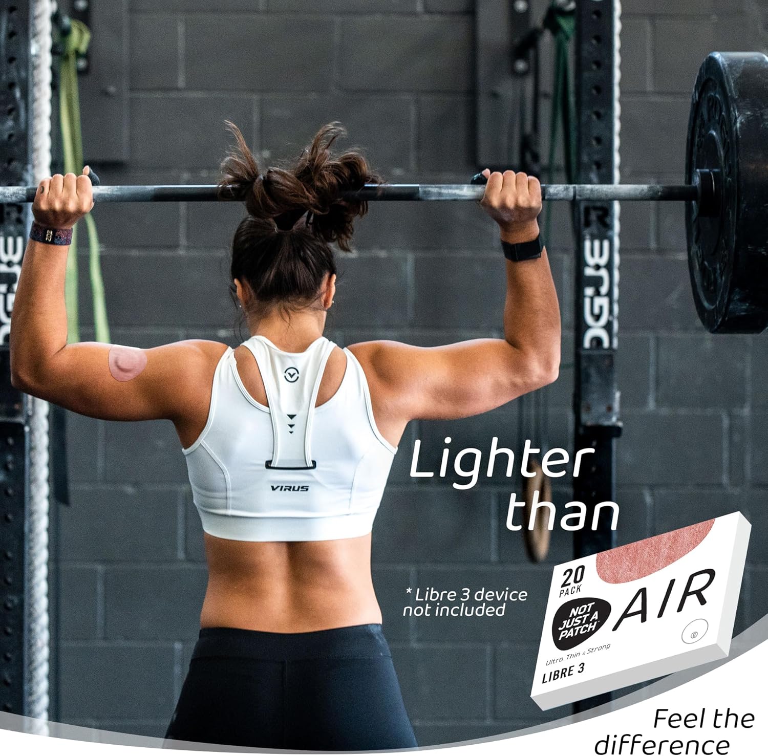 Not Just A Patch Air Libre 3 cubiertas de sensores (paquete de 20)  Parches adhesivos finos, fuertes y ligeros con adherencia de 14 días, duraderas