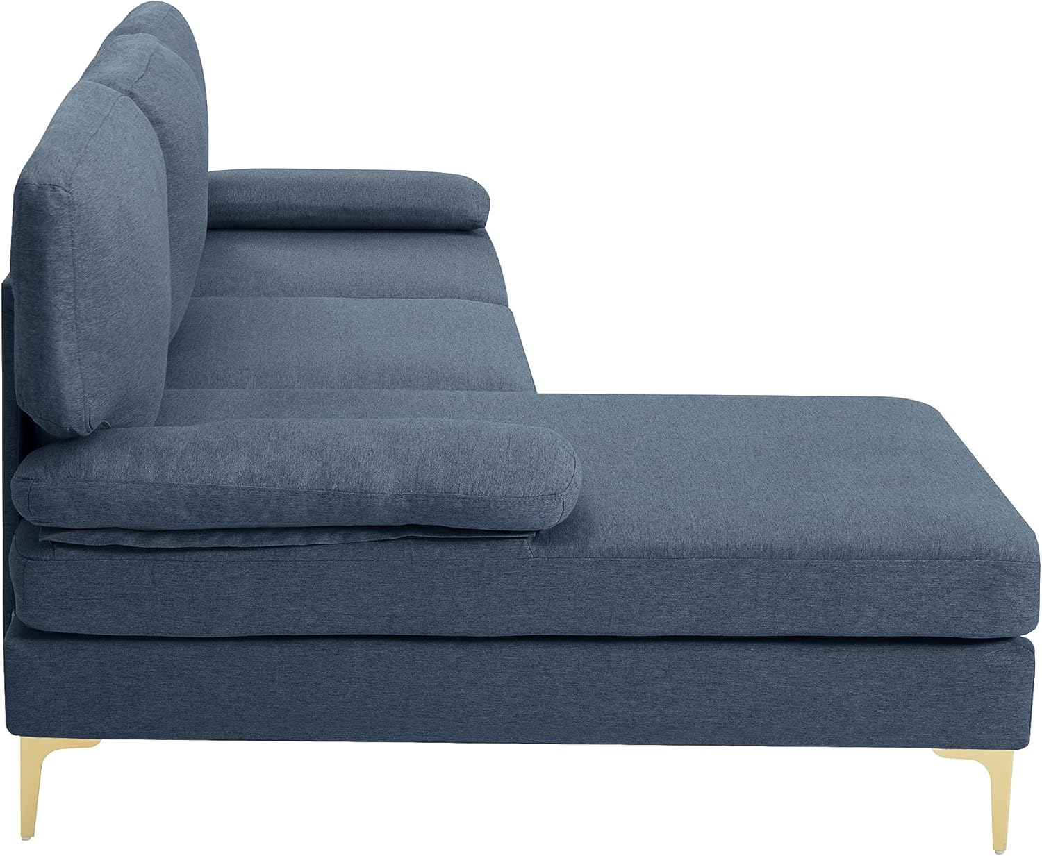 UBGO Sofá en forma de L de 79.5 pulgadas, sillón seccional orientado a la izquierda, sofás de tela moderna de 3 plazas con patas de metal dorado, 2