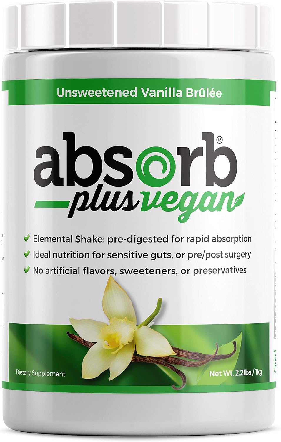 Proteína aislada vegana – Suplemento dietético mejorado para la salud intestinal, apoyo nutricional, ingredientes naturales, sin OMG, sin gluten,