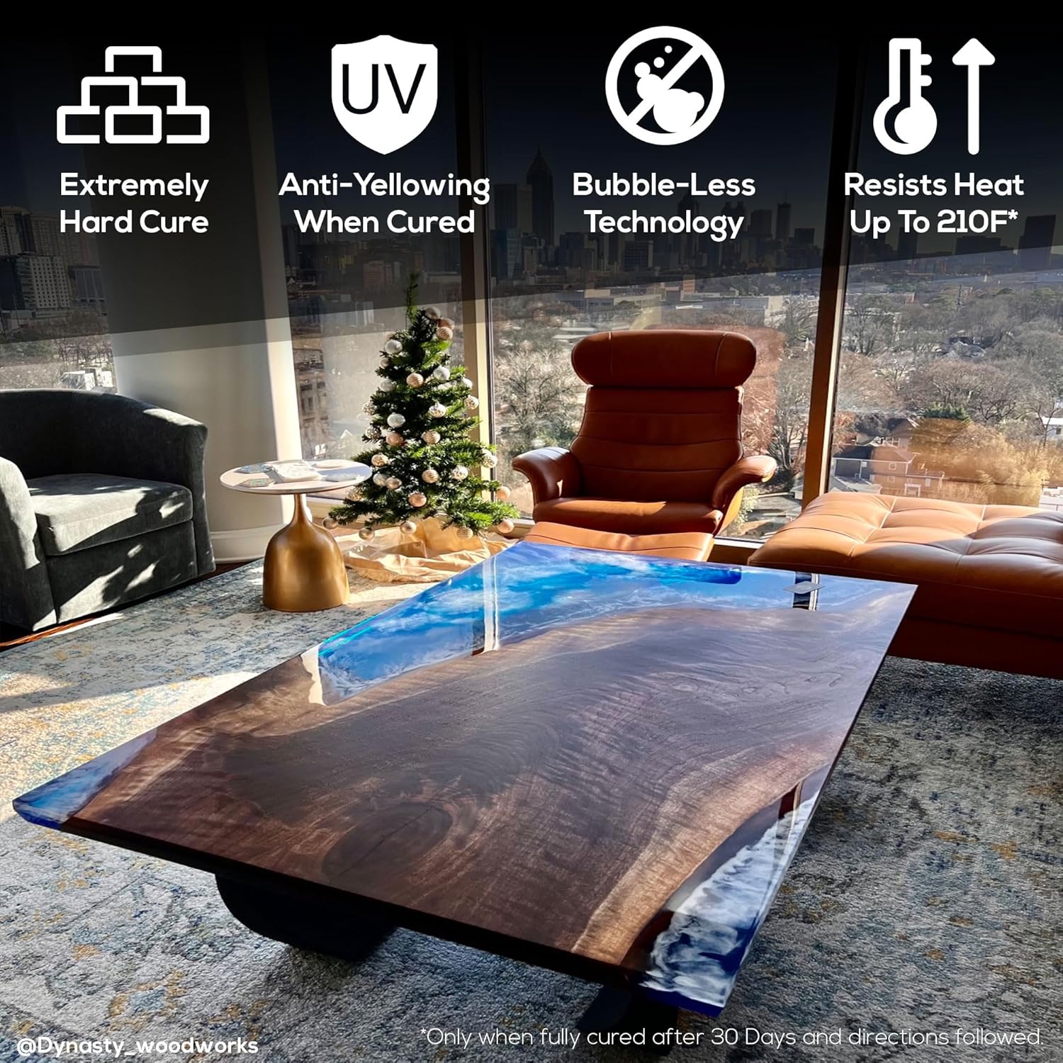 Kit de resina epoxi de vertido profundo, cristal líquido transparente, de 5 a 3.9in, más resina epoxi transparente a la vez para bordes vivos, mesas