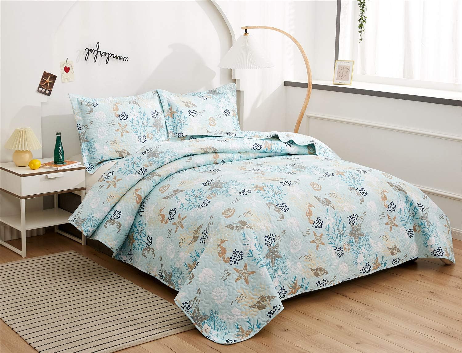 Ycosy Juego de colcha con estampado marino