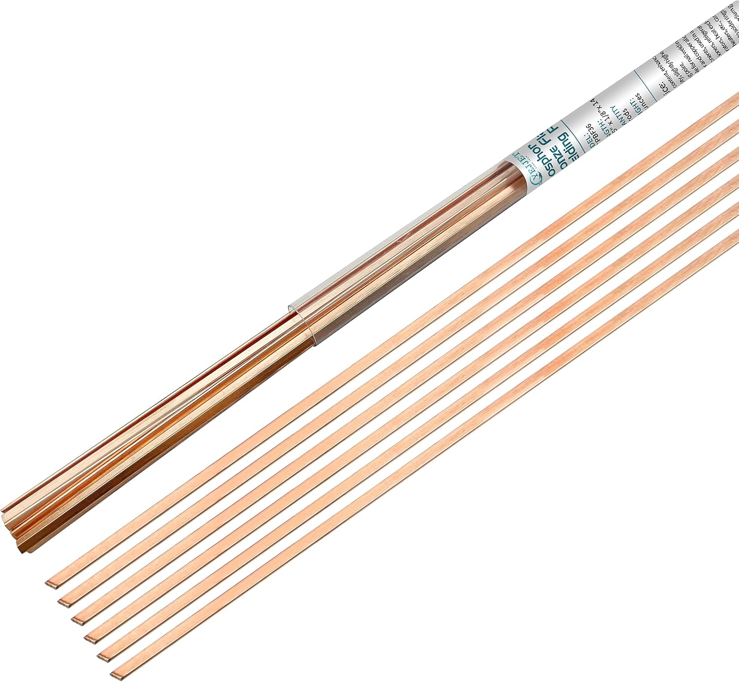 YEJJET Varilla de soldadura de cobre autoflujante de 14 pulgadas, varillas de soldadura de cobre de fósforo para reparación de cobre, HVAC (grosor