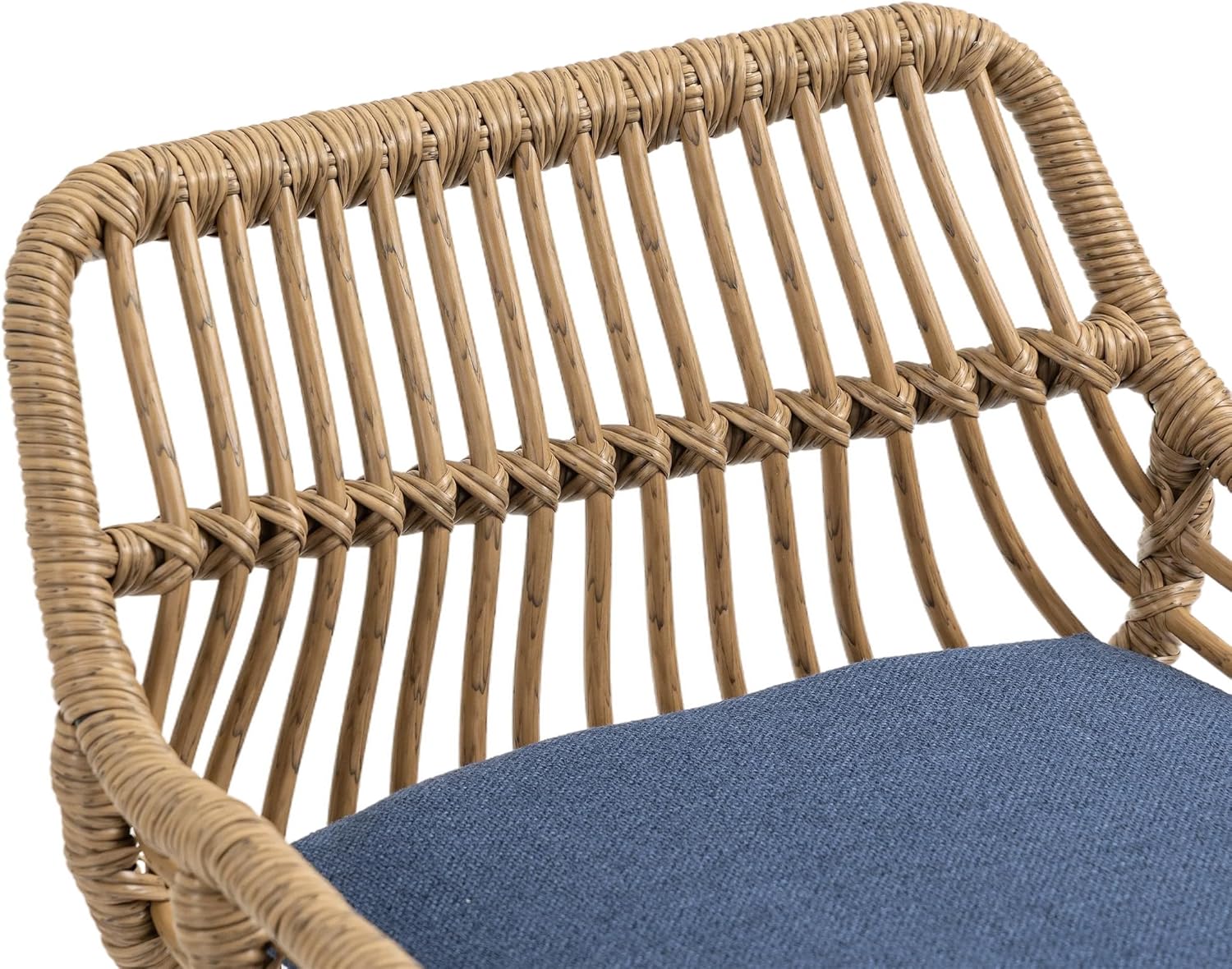 HomSof Juego de 2 taburetes giratorios de ratán de altura de mostrador ajustable con reposapiés para cocina, comedor
