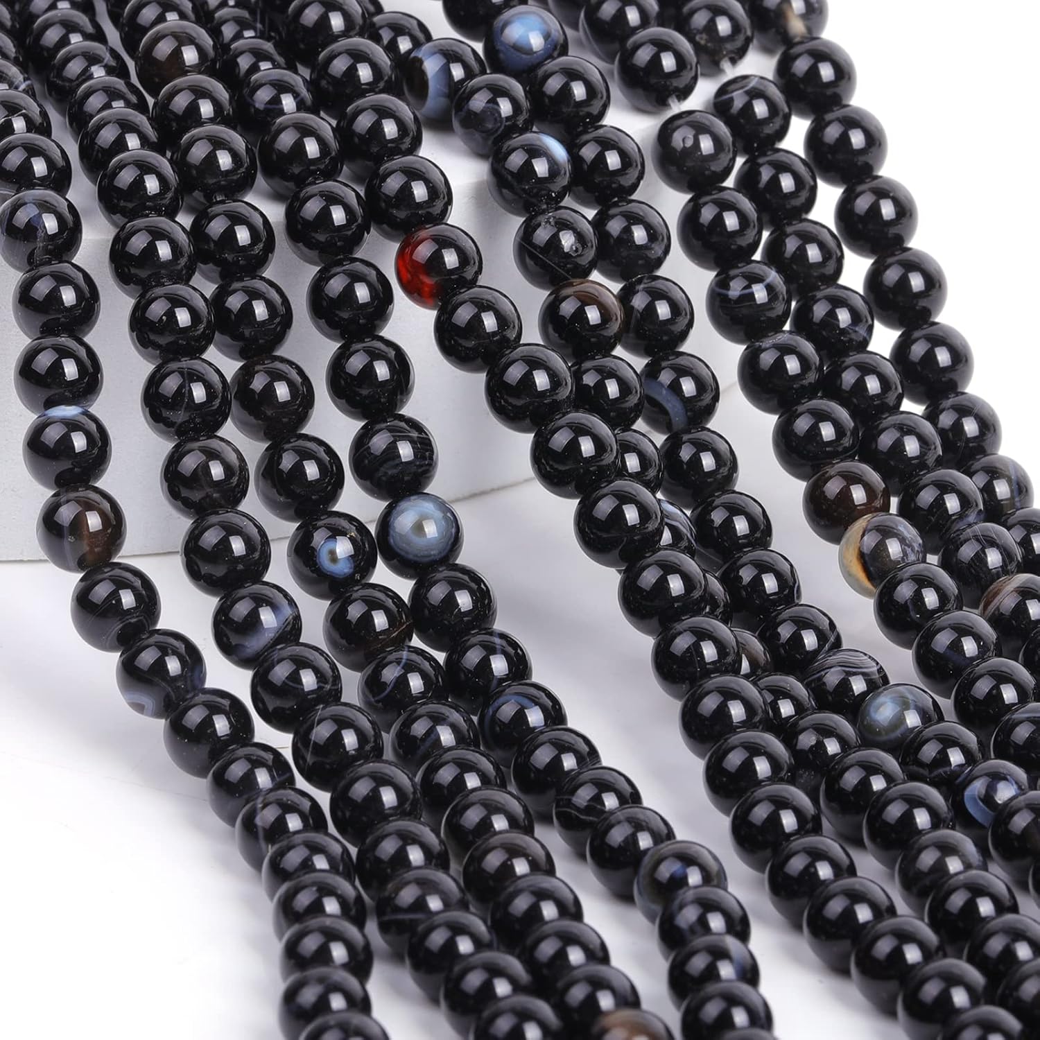 VIVANILLA 60 cuentas de piedras preciosas naturales de 0.236 pulgadas, cuentas de piedra de energía curativa de 15.5 pulgadas para fabricación de
