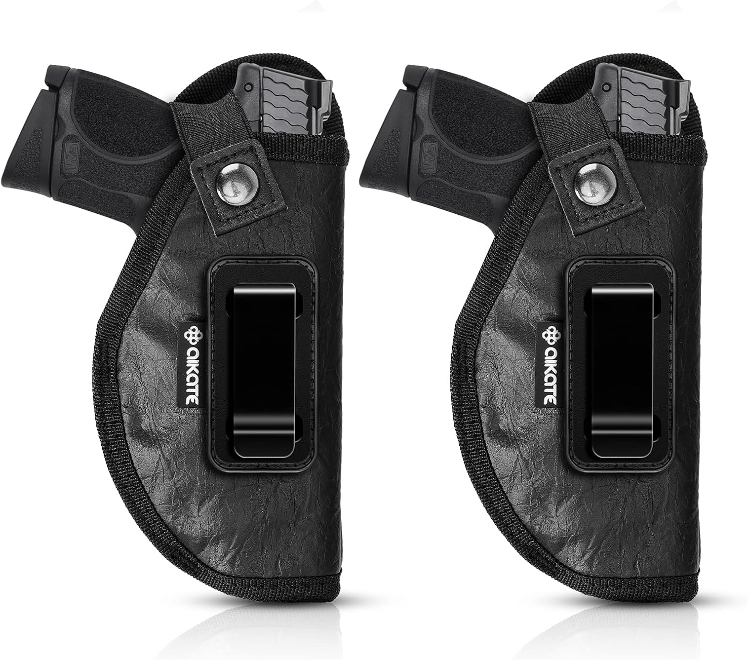 Paquete de 2 fundas de cuero ECO para pistolas, funda oculta IWB para mujereshombres, fundas de cintura interior para pistolas, se adapta a la