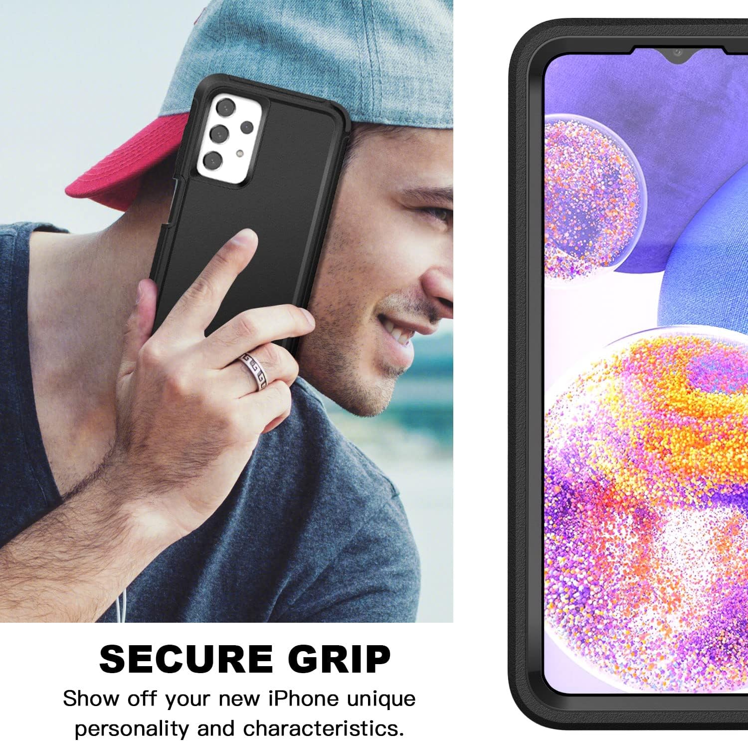AICase Funda para Galaxy A23 con clip para cinturón (6.6 pulgadas), resistente y resistente, protección duradera de grado militar, a prueba de