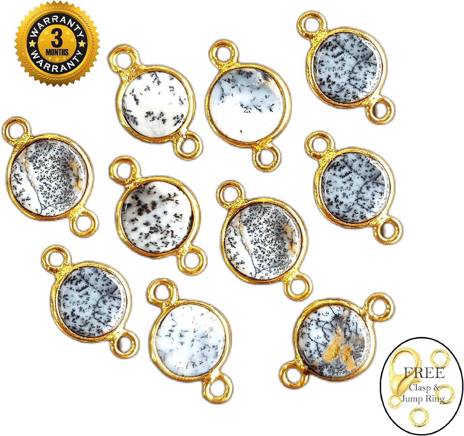 Conectores de piedras preciosas naturales para la fabricación de joyas, encantos de piedras preciosas para collares de joyas de bricolaje, pulseras,