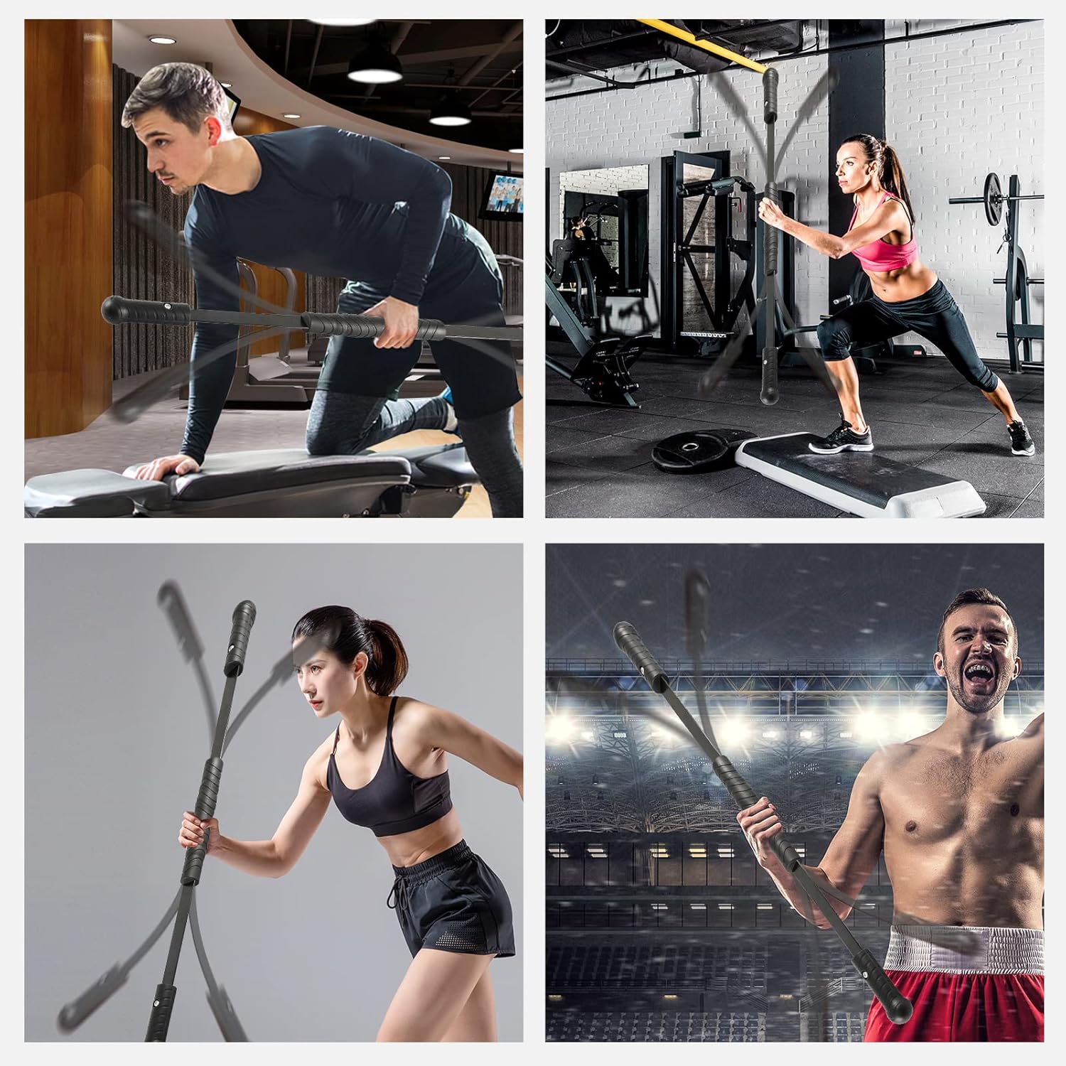 Barra elástica de fitness para entrenamiento de fuerza muscular, equipo de fitness, barra de brazo adecuada para tu entrenamiento en casa