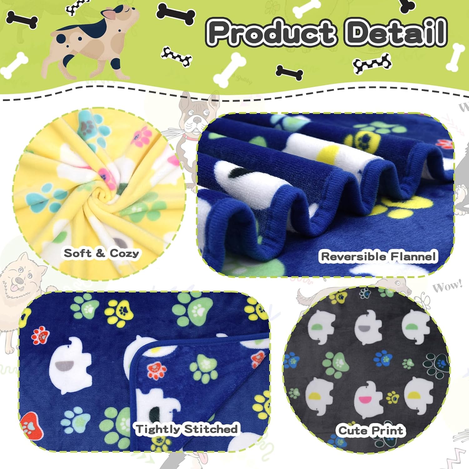 Mantas para perros grandes, 1 paquete de 3 mantas para perros para manta grande y media, súper suave y esponjosa de vellón de primera calidad, manta