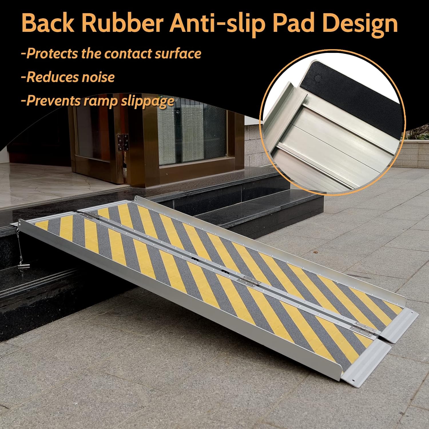 Rampa antideslizante para silla de ruedas de 5 pies, rampas para discapacitados para la entrada del hogar, rampas portátiles para escalones con
