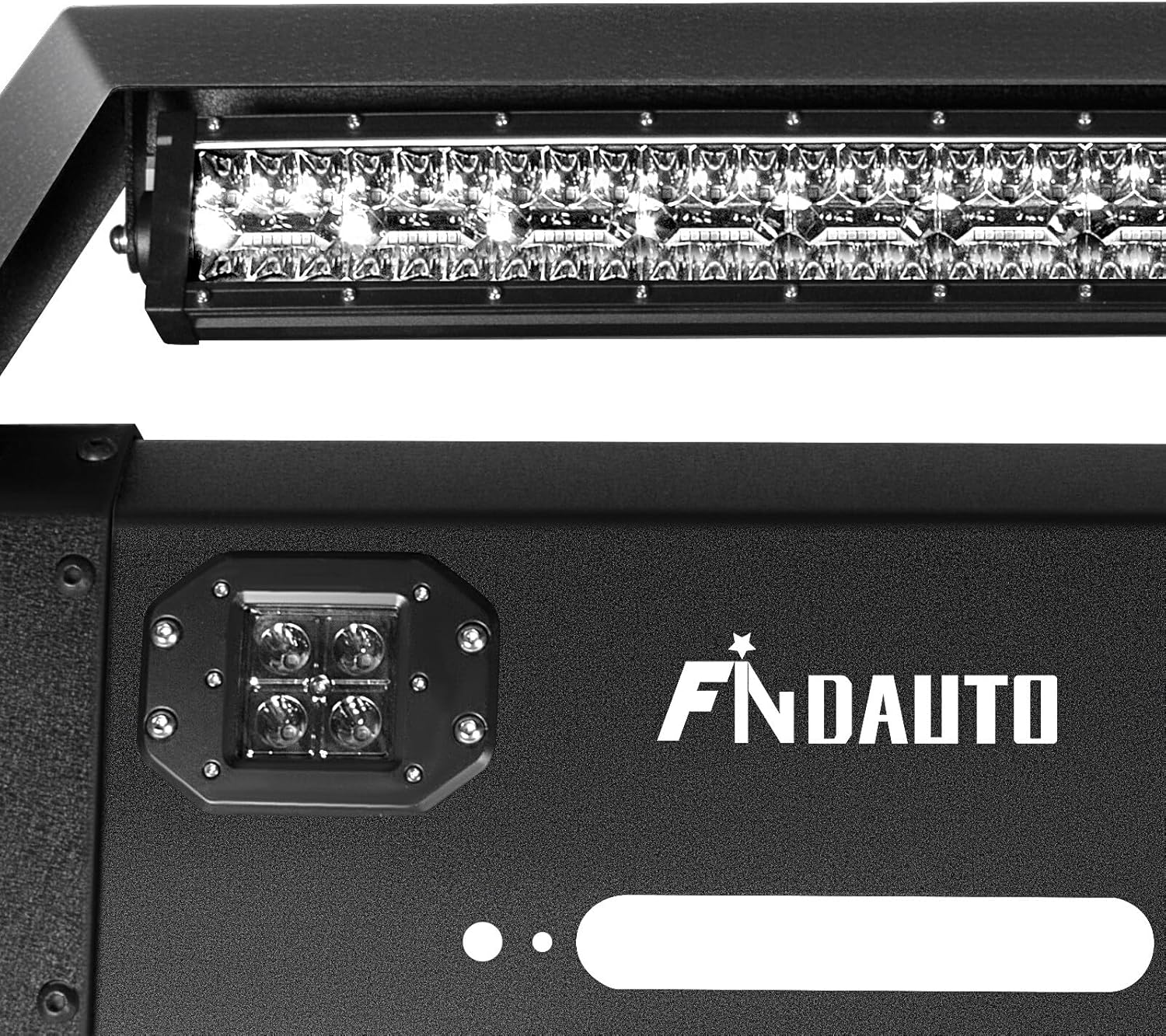 FINDAUTO Combo de parachoques delantero y trasero para Toyota Tacoma 2005-2015 para Toyota Tacoma mejorado con textura negra Rock Crawler