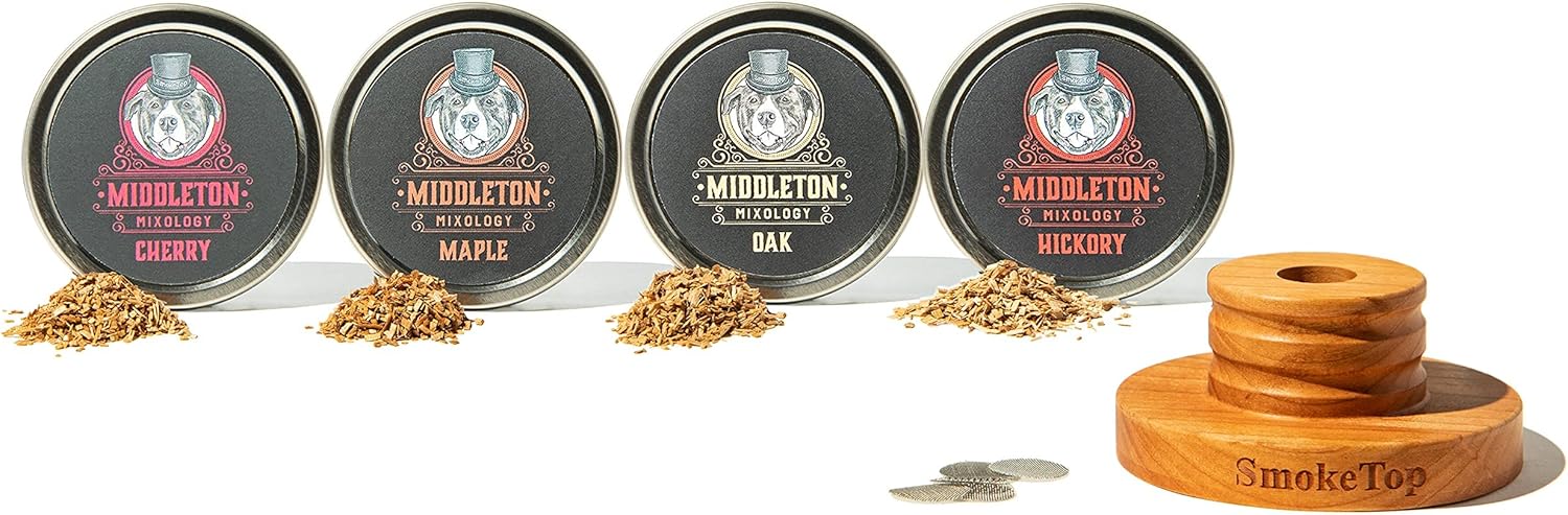 SmokeTop Kit y astillas de madera de cereza, nogal, arce y roble