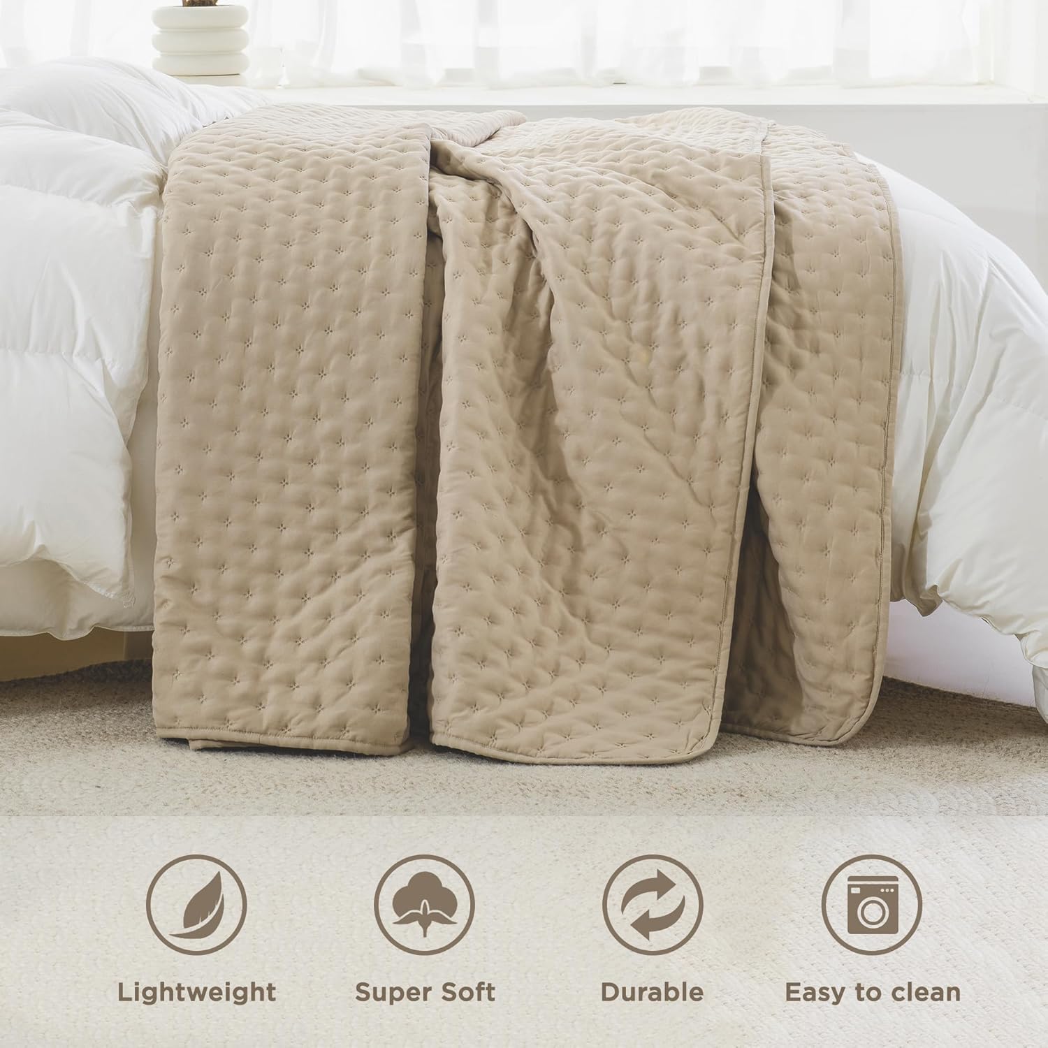 Andency Juego de ropa de cama de tamaño California King (112 x 104 pulgadas), colcha de 3 piezas suave y ligera, edredón bohemio de verano