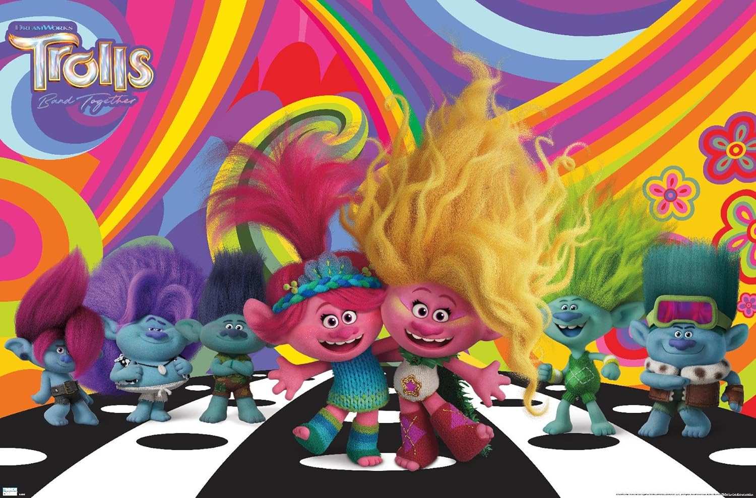Trends International Trolls Band Together – Póster de pared del universo, 22.37 x 34.00 pulgadas, versión sin marco