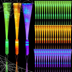 Varitas de fibra óptica para Halloween, varitas de fibra brillante, varillas de luz LED iluminadas coloridas para Halloween, regalos de fiesta de Varitas de fibra óptica para Halloween, varitas de fibra brillante, varillas de luz LED iluminadas coloridas para Halloween, regalos de fiesta de