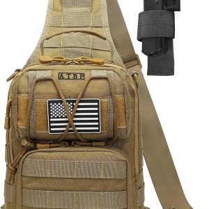 ATBP Mochila táctica para hombre, bolsa militar de una correa para el hombro, bolsa cruzada con funda de 10 litros, Marrón Bronceado Caqui, Mochilas ATBP Mochila táctica para hombre, bolsa militar de una correa para el hombro, bolsa cruzada con funda de 10 litros, Marrón Bronceado Caqui, Mochilas