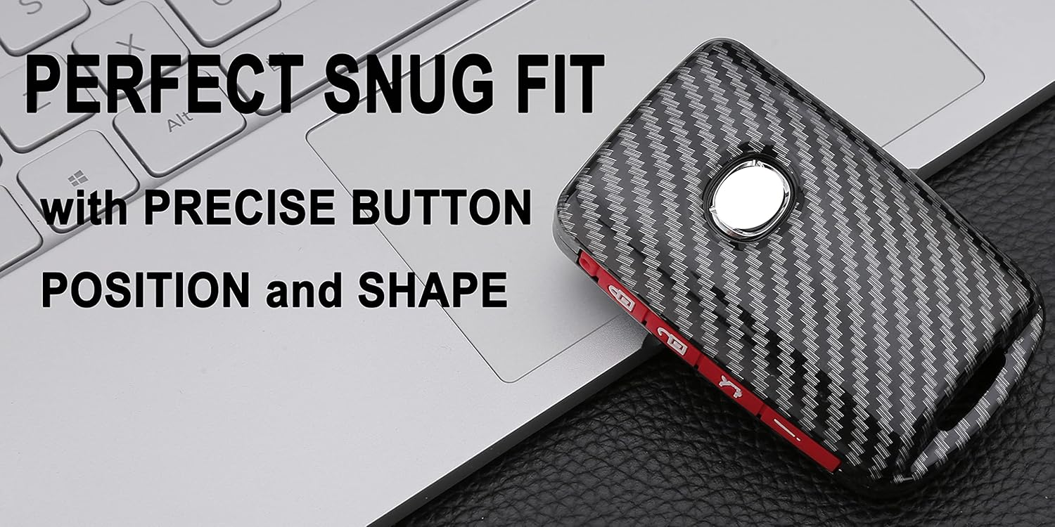 Funda para llavero para Mazda 3, Mazda 3 Hatchback, Mazda CX4 CX5 CX8 CX9 CX-30, Mazda 6 WAZSKE11D01 con diseño de fibra de carbono ABS