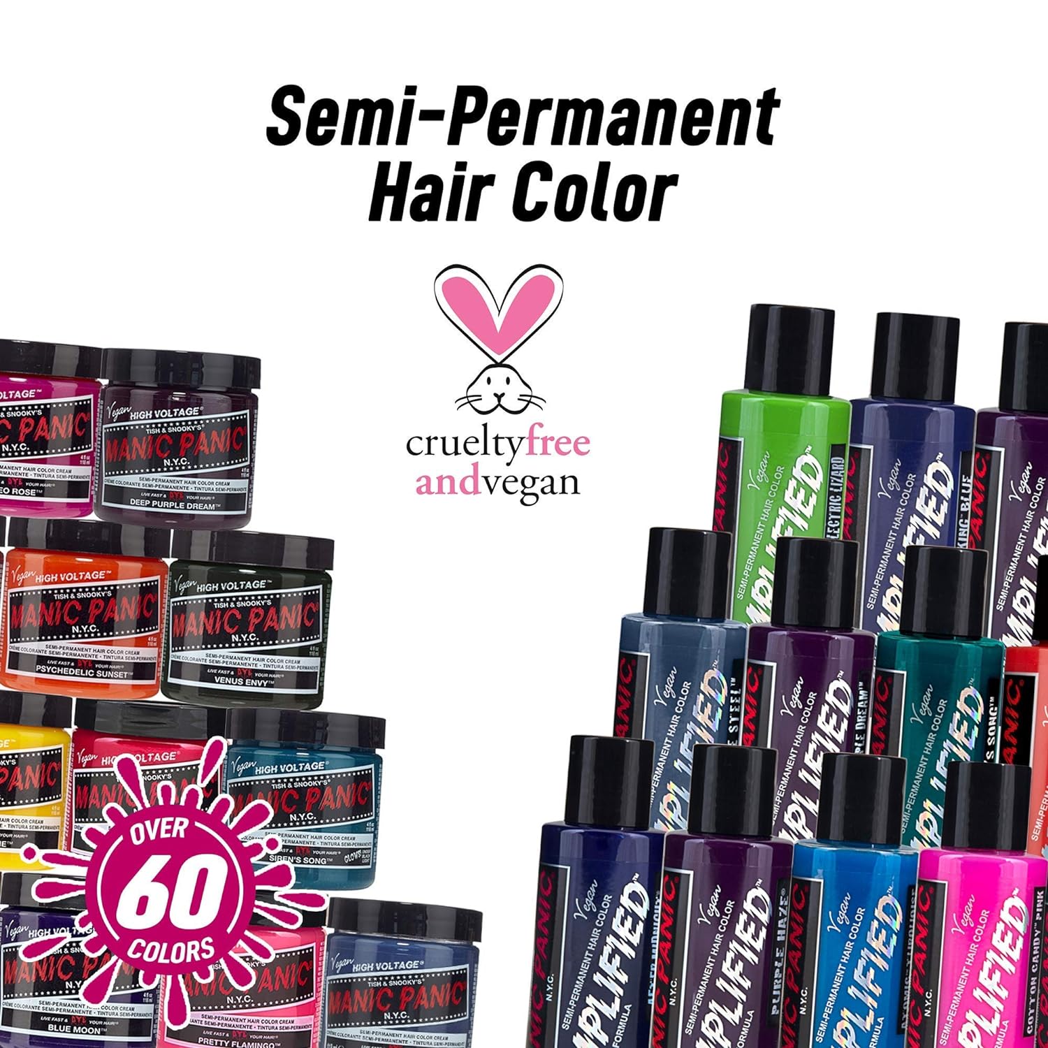MANIC PANIC Violet Night – Tinte para el cabello semipermanente, amplificado, color morado oscuro frío, para cabello oscuro y claro, vegano, sin PPD