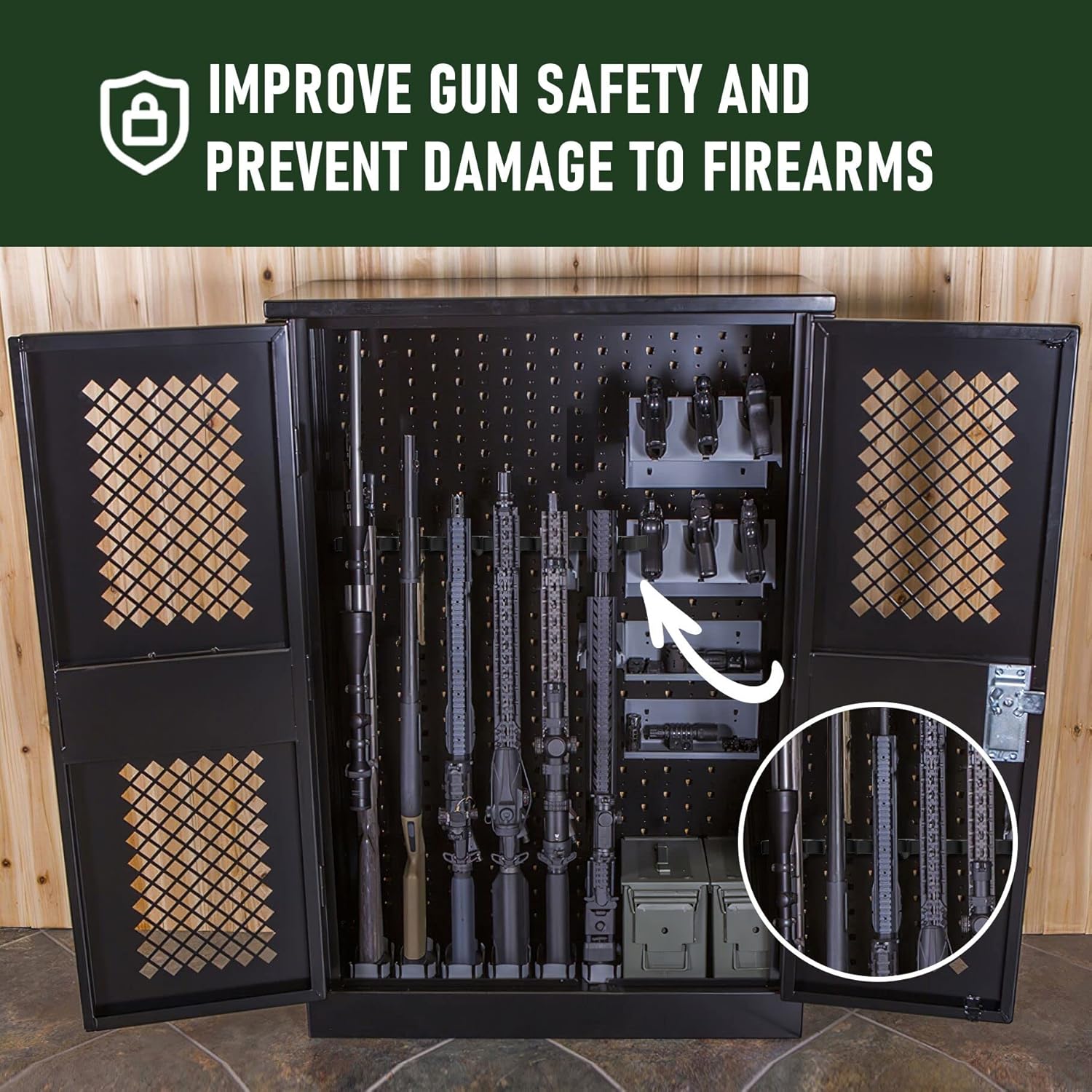 Estante magnético para rifles, estante de goma duradero para almacenamiento de armas, soporte magnético para pistola en gabinete de pistola,
