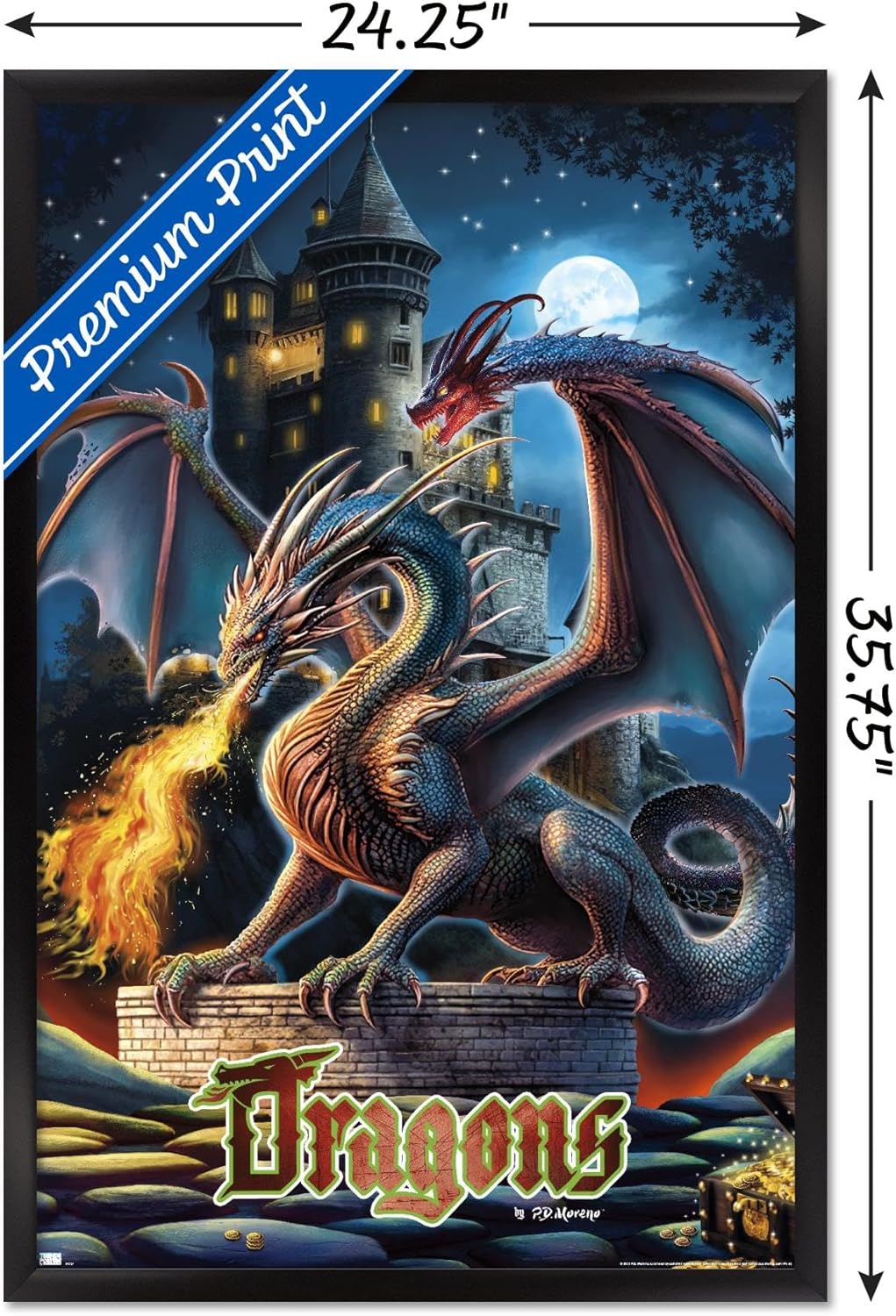Trends International PD Moreno – Póster de pared del castillo del dragón