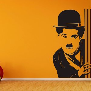 WALL GURU Vinilo de Charlie Chaplin – Adhesivo decorativo para pared, 23.2 x 40.2 in, color negro WALL GURU Vinilo de Charlie Chaplin – Adhesivo decorativo para pared, 23.2 x 40.2 in, color negro