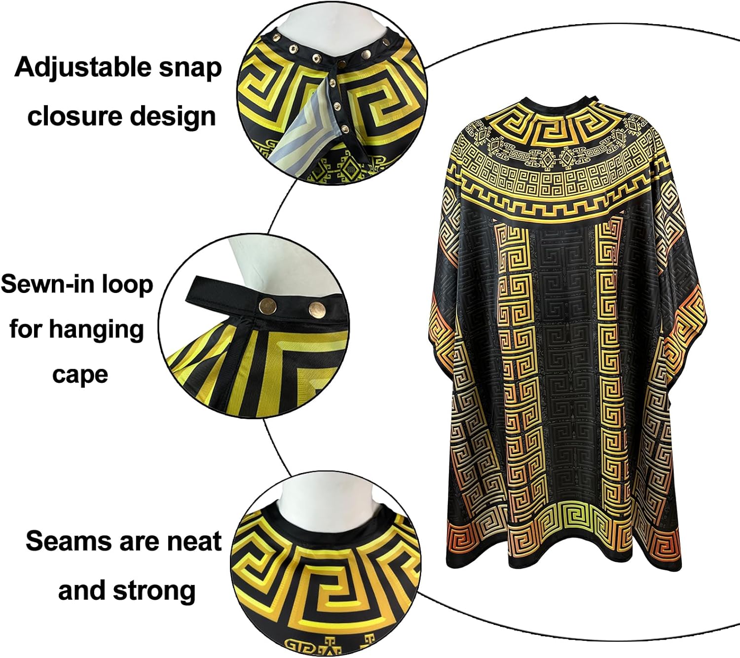 Capas de peluquero para hombres, capa de peluquería para estilista, vestido de peluquero grande, 63 x 56 pulgadas