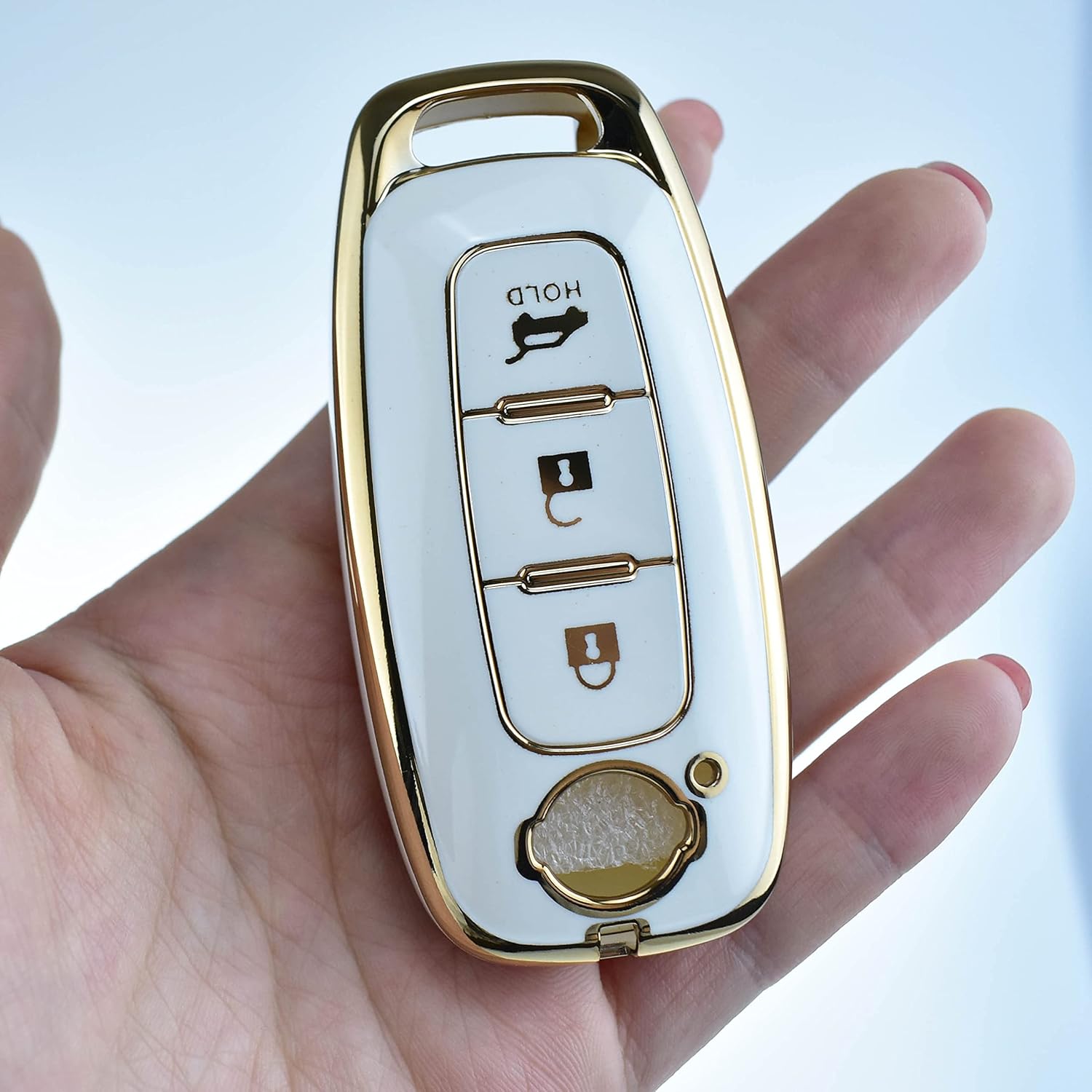 ontto Llavero de TPU de 3 botones compatible con Nissan 2023 Smart Remote Key Protector de protección completa Key Skin Anti-arañazos Chaqueta de