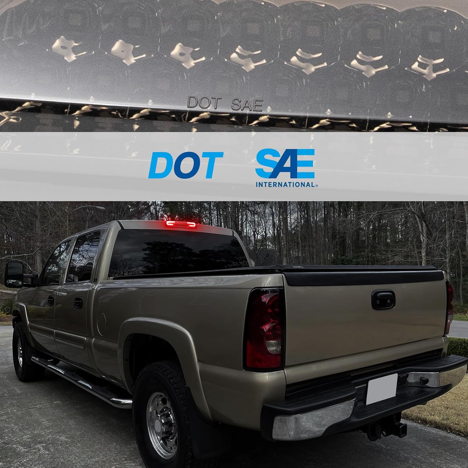 Tercera luz de freno LED compatible con Silverado Sierra 1999-2007 1500 2500 3500 HD Classic, tercera luz de freno de reemplazo, luz de freno