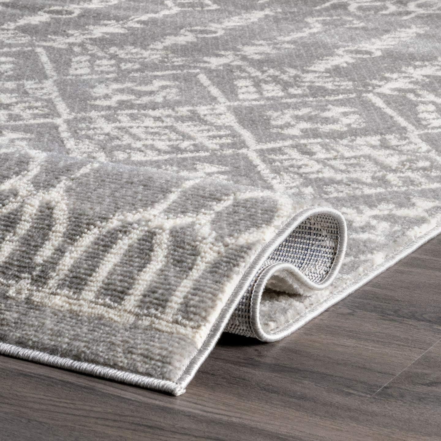 nuLOOM Jaelynn – Alfombra tribal de celosía, 4 x 6 pies, color gris, rectangular