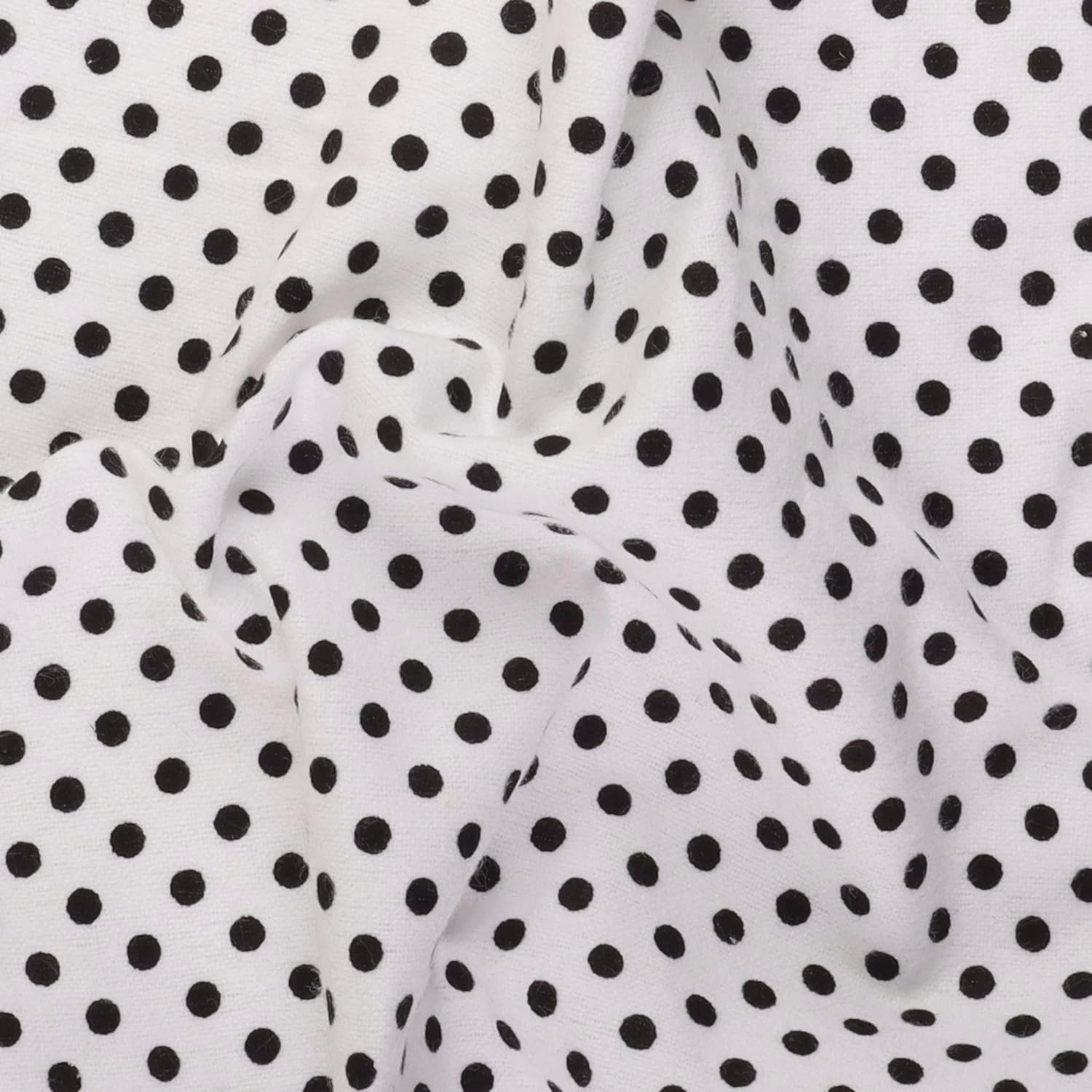 Mook Fabrics Franela PRT Polka Dot, corte blanconegro por The Yard