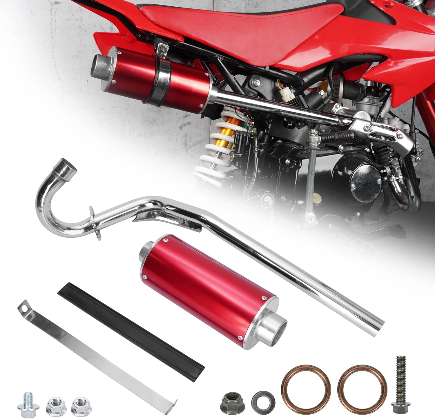 Big Bore – Silenciador de escape de 1.102 in para CRF50 XR50 70cc 110cc 125cc SDG SSR Taotao Atomik Thumpstar Roketa Coolster Chinese Dirt Pit Bike
