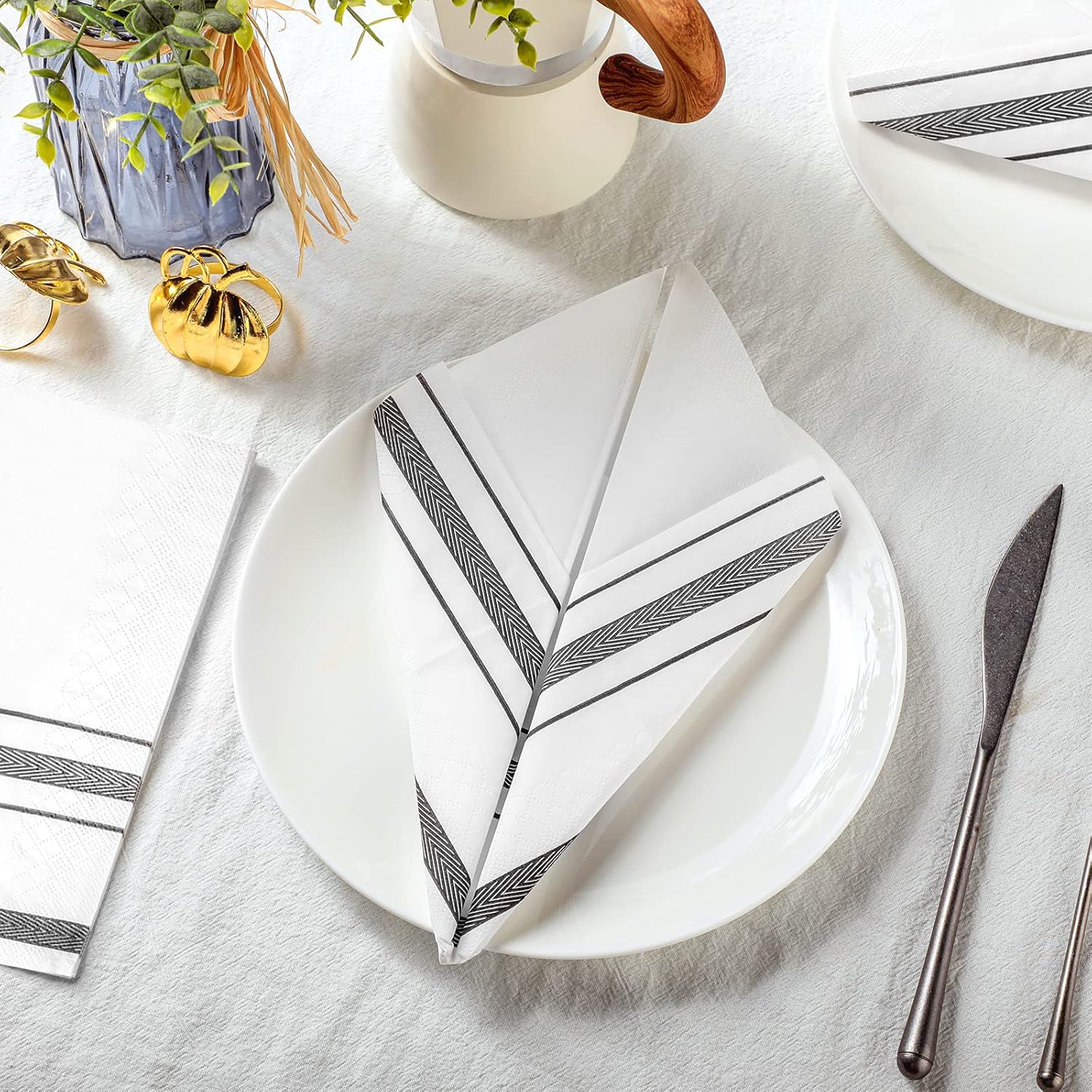 Paquete de 200 toallas de mano desechables para baño, servilletas de cena, servilletas desechables para invitados, servilletas de baño decorativas,