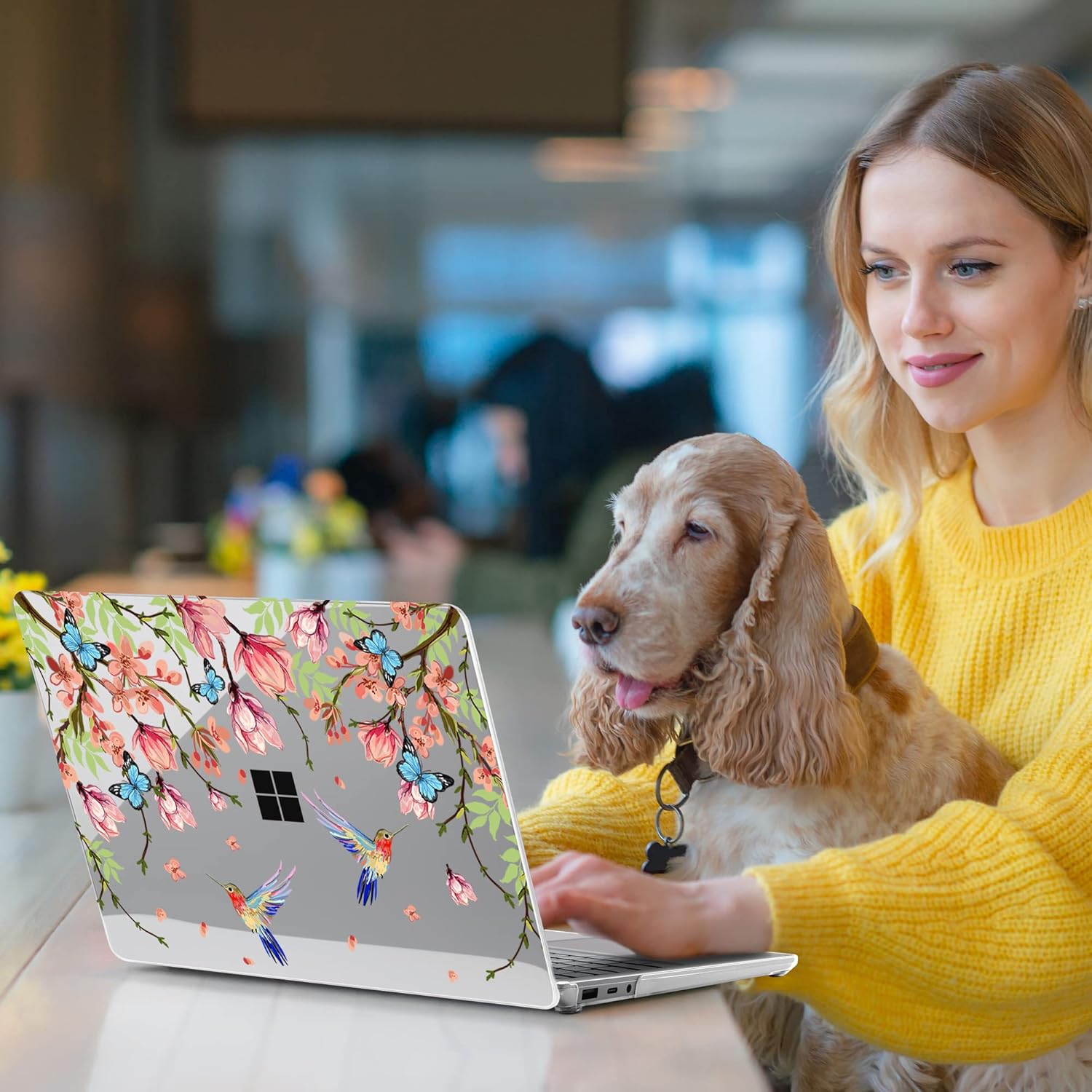 MEEgoodo Funda para portátil Microsoft Surface Go 21 de 12.4 pulgadas lanzada en 2022 2020, fundas rígidas transparentes para laptop con teclado y