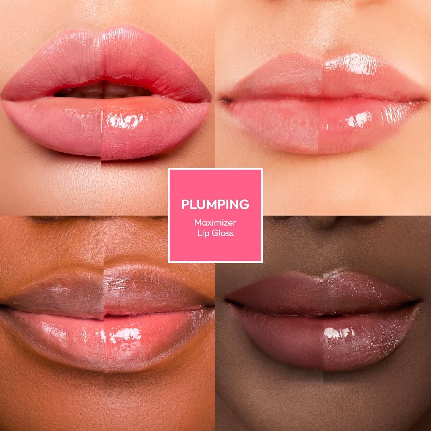 Ruby Kisses Plumping Lip Gloss  Hidratante, voluminoso, de alto brillo, sin crueldad animal, suavizante, maximizador de labios instinto, 4 colores,
