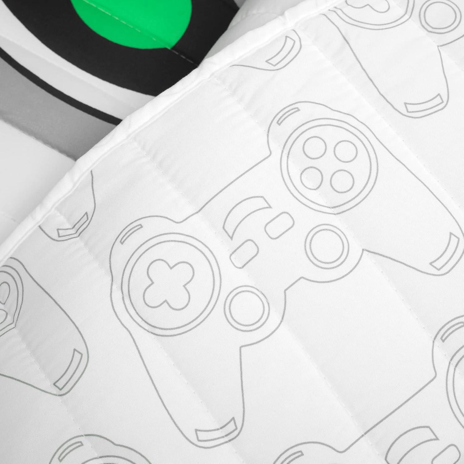 Lush Decor Juego de edredón reversible de 4 piezas de videojuegos, tamaño individual, color blanco