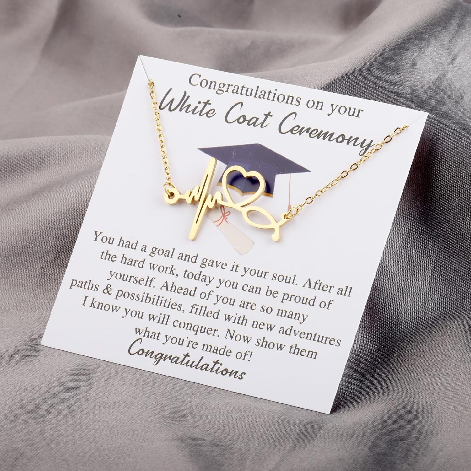 Collar de ceremonia de bata blanca para ella, collar de estetoscopio, joyería, regalo de graduación dental para estudiantes de medicina
