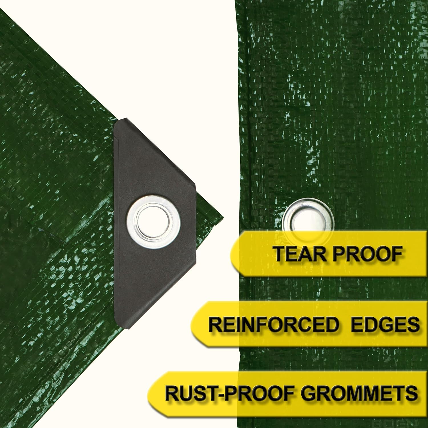 Lona ultra resistente de 0.630 in de grosor de 10 x 12 pies, impermeable, a prueba de desgarros y resistente a los rayos UV, con bordes y ojales