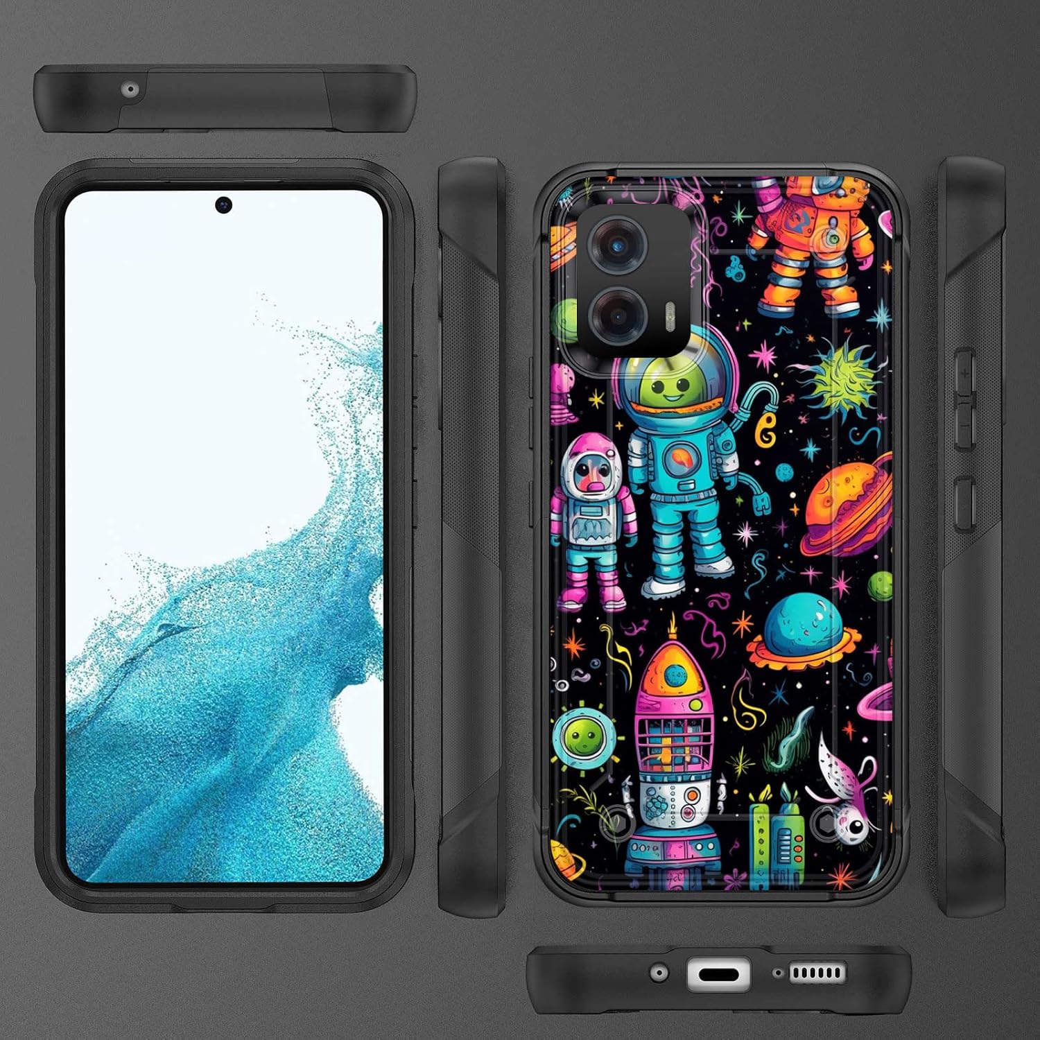 Funda para Moto G 5G 2023, resistente de doble capa de policarbonato duro y silicona suave, resistente a prueba de golpes, funda protectora para