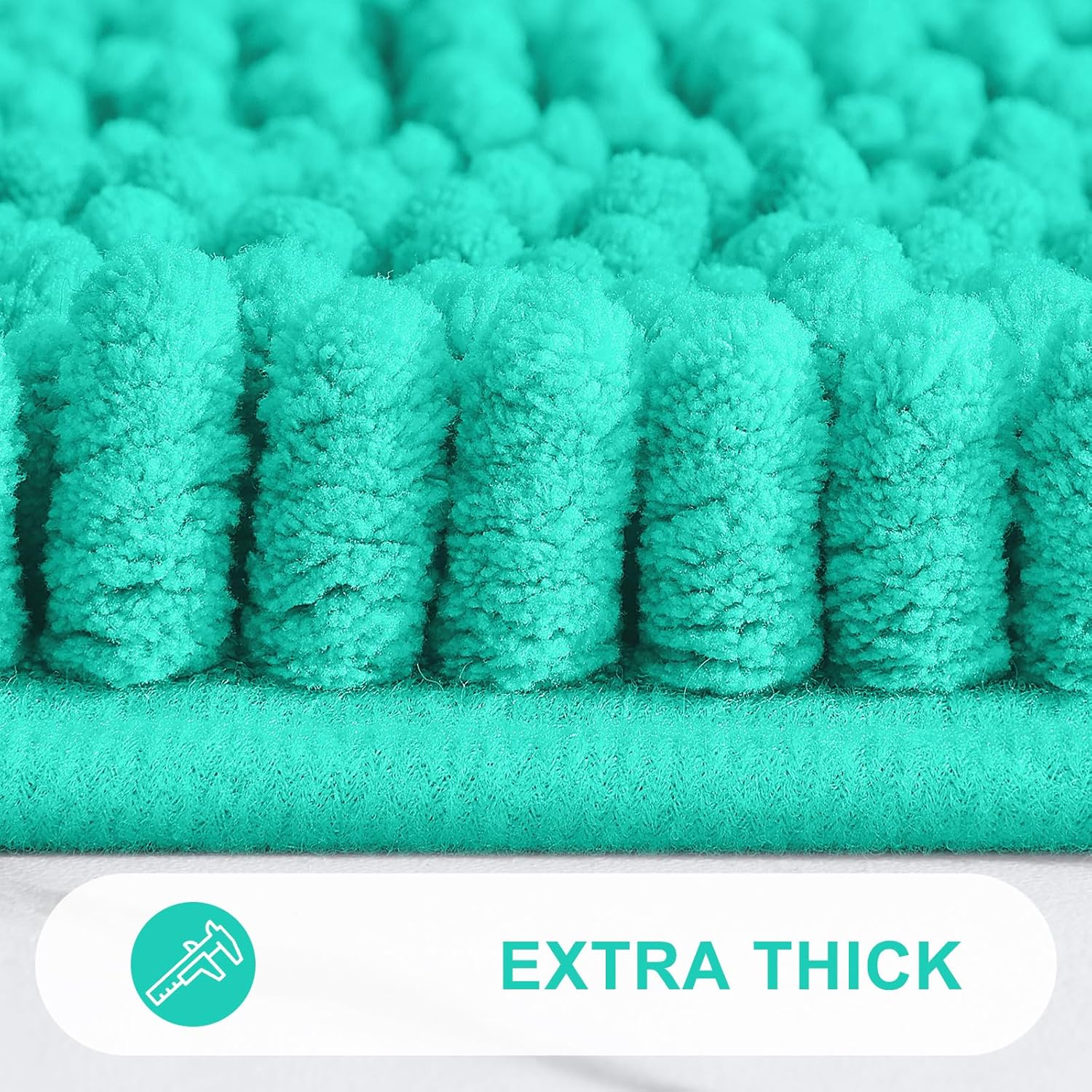 Grandaily – Alfombra de baño de felpilla a rayas, extragruesa y absorbente, suave, antideslizante, con fibras largas, lavable a máquina, para baño,