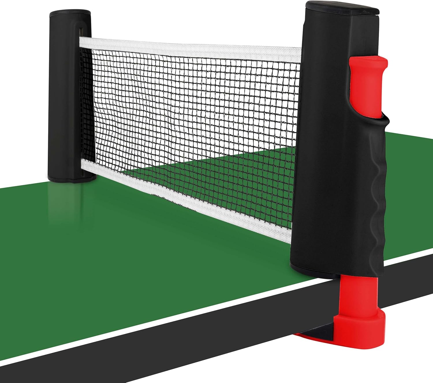 HAKOL Juego de ping pong con 4 paletas y red para cualquier mesa, red retráctil, 2 paletas, 6 bolas, bolsa de transporte, diversión portátil en