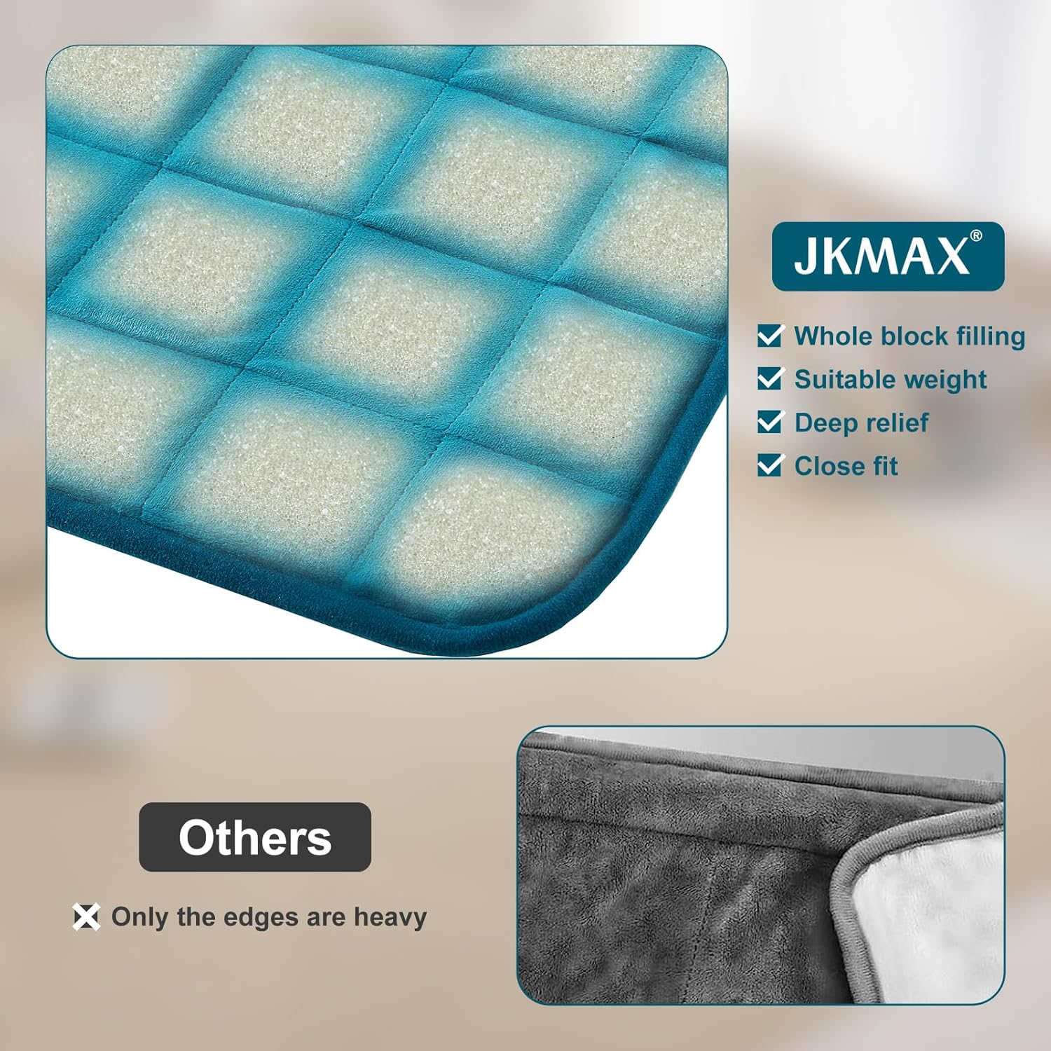 Almohadilla térmica pesada XL  Almohadillas térmicas eléctricas de 2.4 libras para aliviar el dolor de espalda con 10 ajustes de calefacción, 6