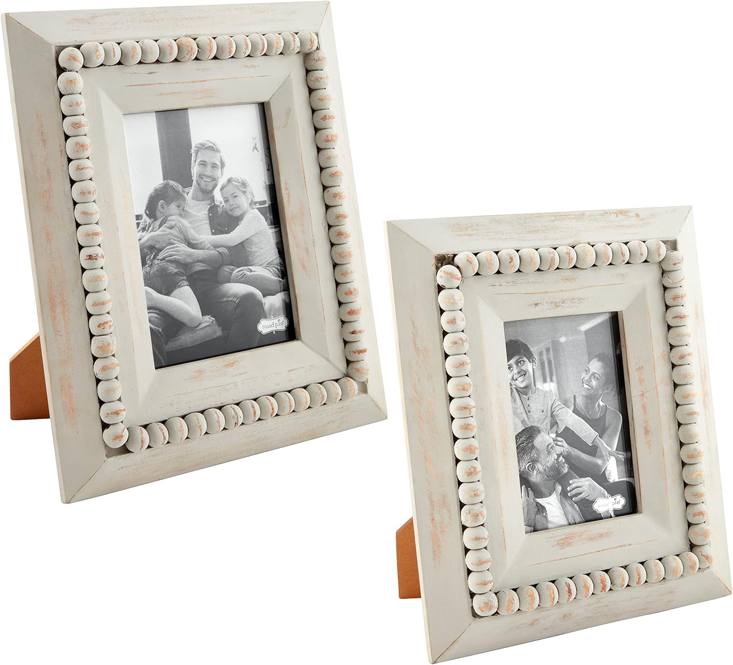 Mud Pie Marcos de cuentas grises, grandes, 12 x 10 pulgadas