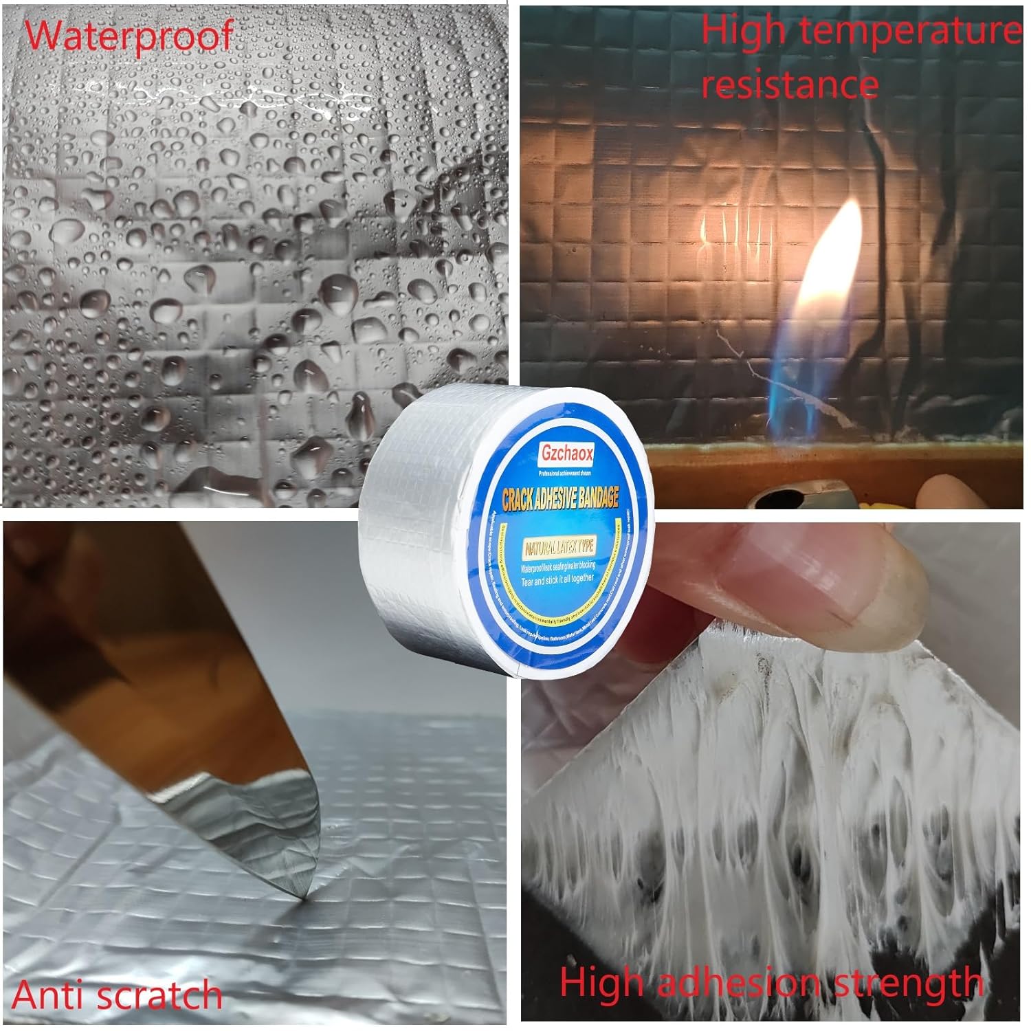 GZCHAOX Cinta impermeable de sellado de grietas, adecuada para fugas de barcos, impermeabilización en inodoros, tuberías, grietas de techo,