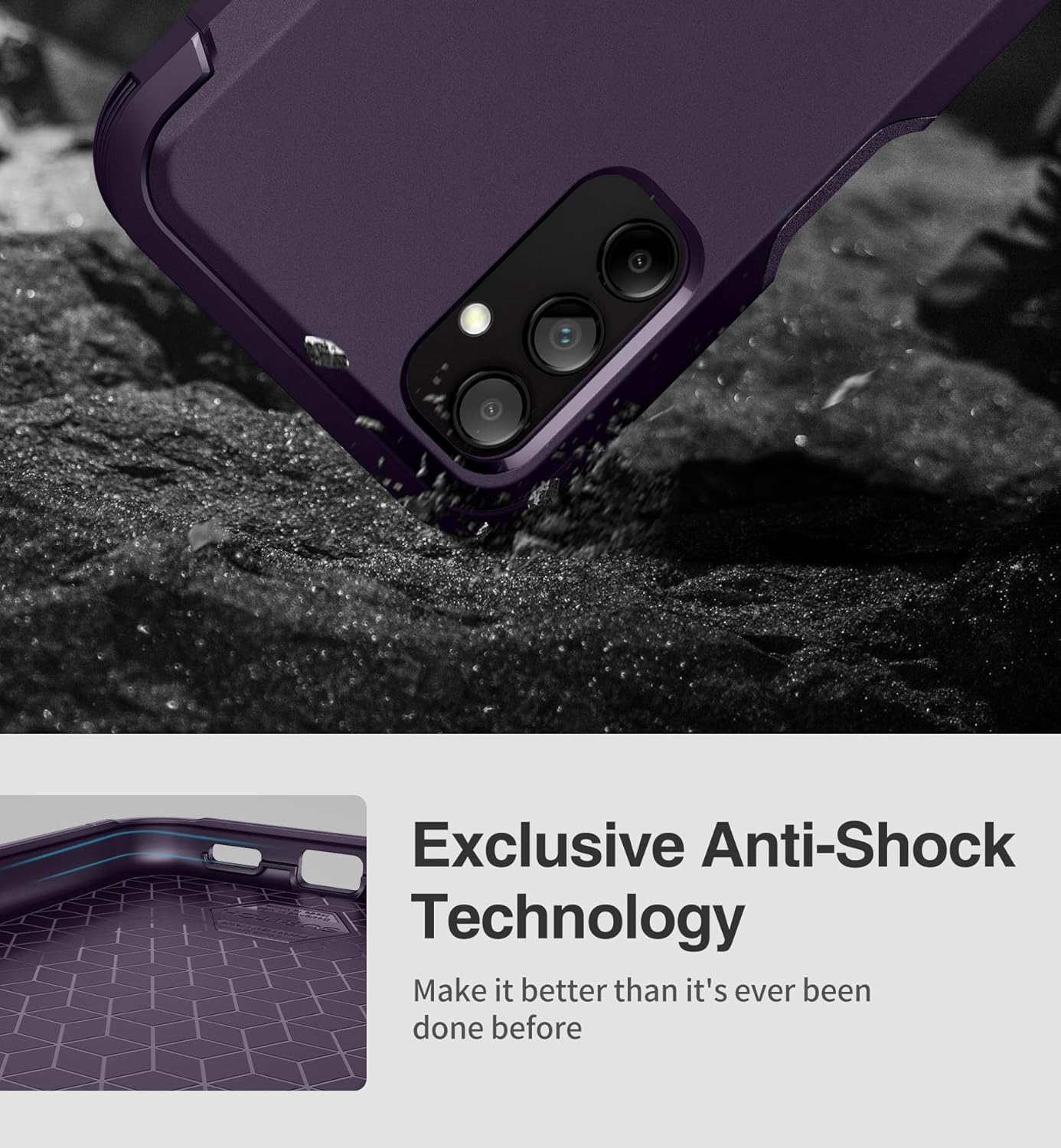 SURITCH Funda para teléfono Samsung Galaxy A14 5G, protector de pantalla integrado Protección resistente a prueba de golpes de doble capa cubierta