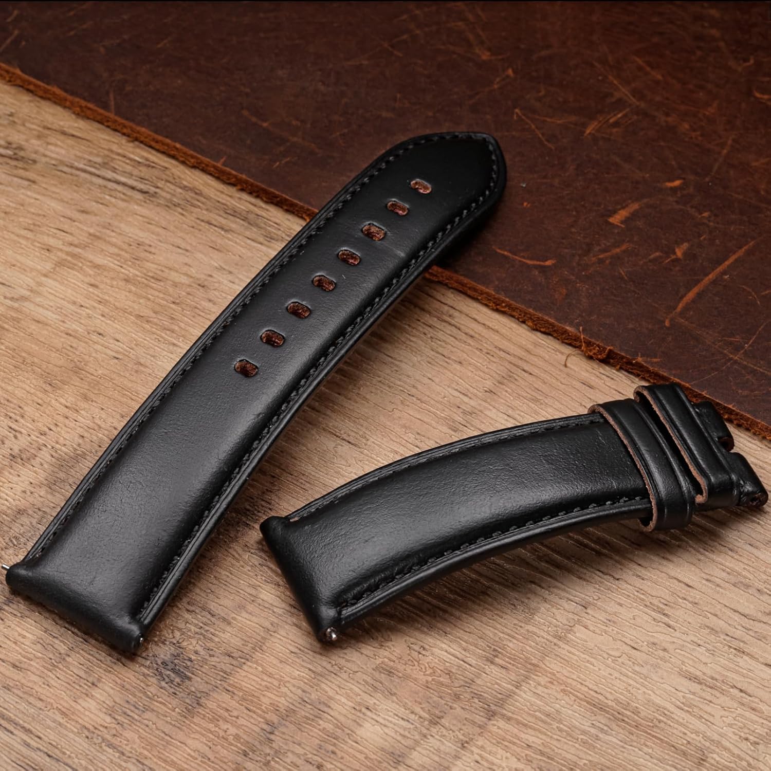Horween – Correa de reloj de piel de liberación rápida de 0.709 in, 0.748 in, 0.787 in, 0.827 in, 0.866 in, envoltura de repuesto para Galaxy Watch